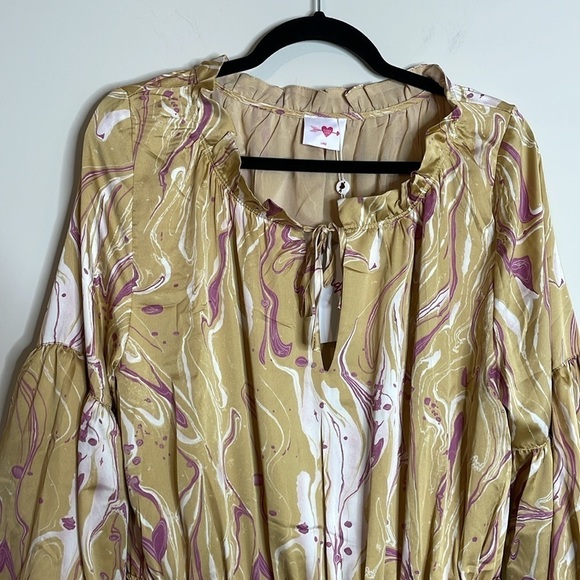 SOLD Buddy Love | Printed Puff Sleeve Dress Size Large NWT - Picture 3 of 8